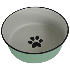 RVS eetbak mintgroen voor hond en kat 13 cm
