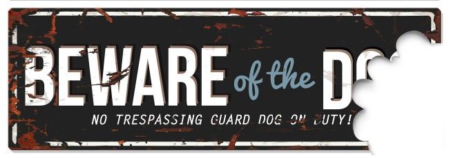 D&D - Waarschuwingsbord Beware of the Dog (zwart/blauw)
