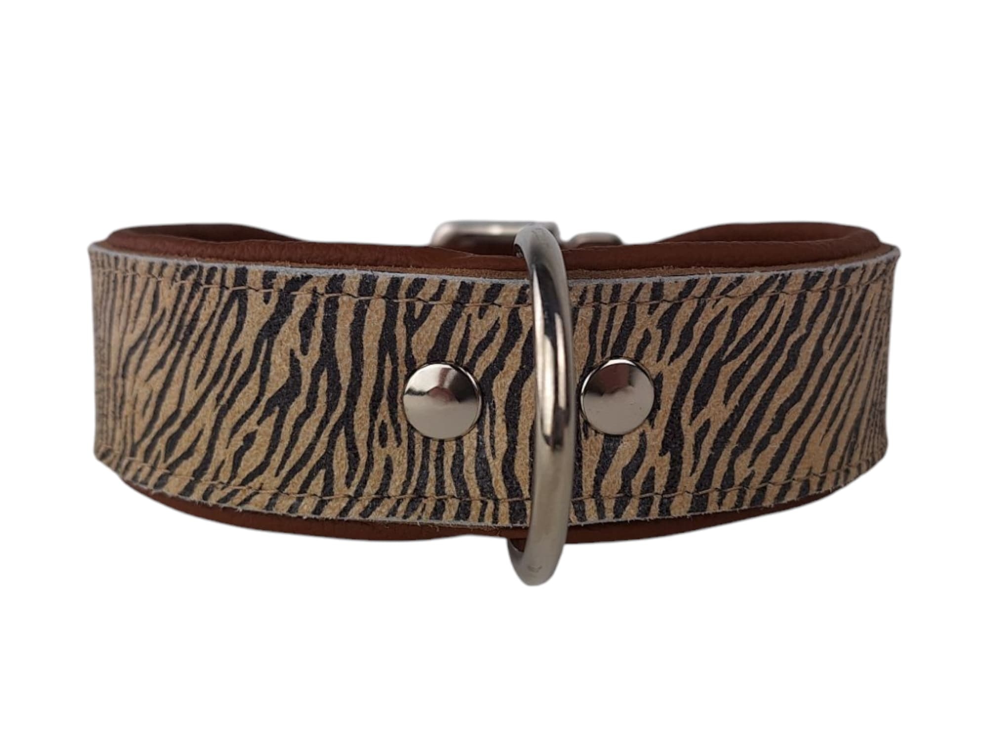Leren hondenhalsband tijger