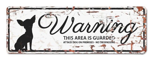 D&D - Waarschuwingsbordje Chihuahua (wit)