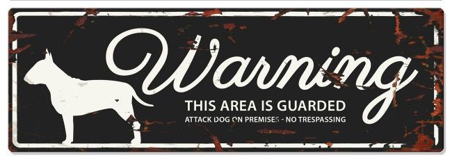 D&D - Waarschuwingsbord Bull Terrier (zwart)