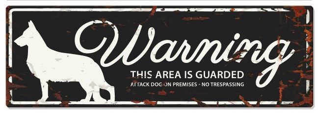 D&D - Waarschuwingsbord German Shepherd (zwart)