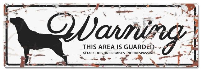 D&D - Waarschuwingsbord Golden Retriever (wit)