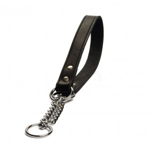 Leren halve sliphalsband voor de hond 50 cm x 20 mm
