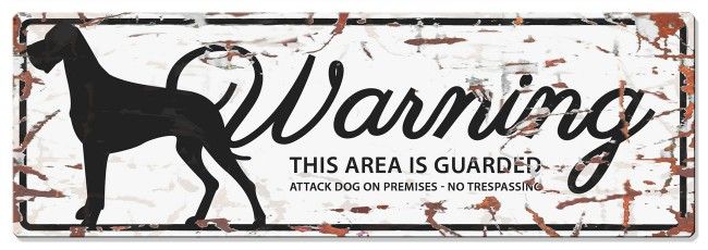 D&D - Waarschuwingsbord Danish Dog (wit)