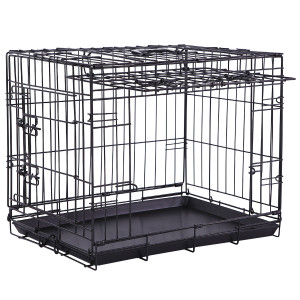 Brekz Bench zwart met schuifdeur voor de hond L