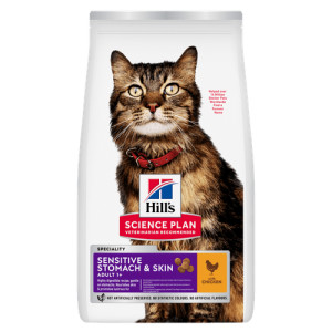 Hill's Adult Sensitive Stomach & Skin met kip kattenvoer 3 kg