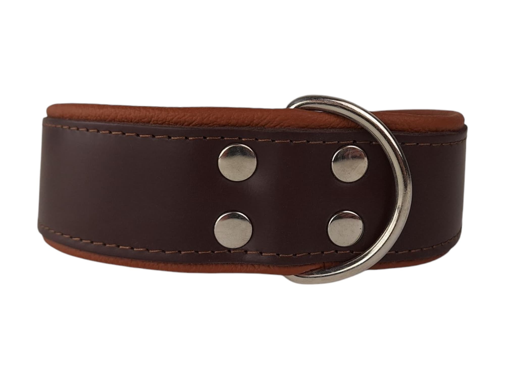 Leren hondenhalsband bruin/bruin
