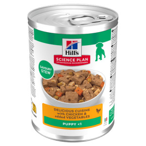 Hill's Puppy nat hondenvoer met kip en groenten (stoofpotje) blik 1 tray (12 x 363 g)