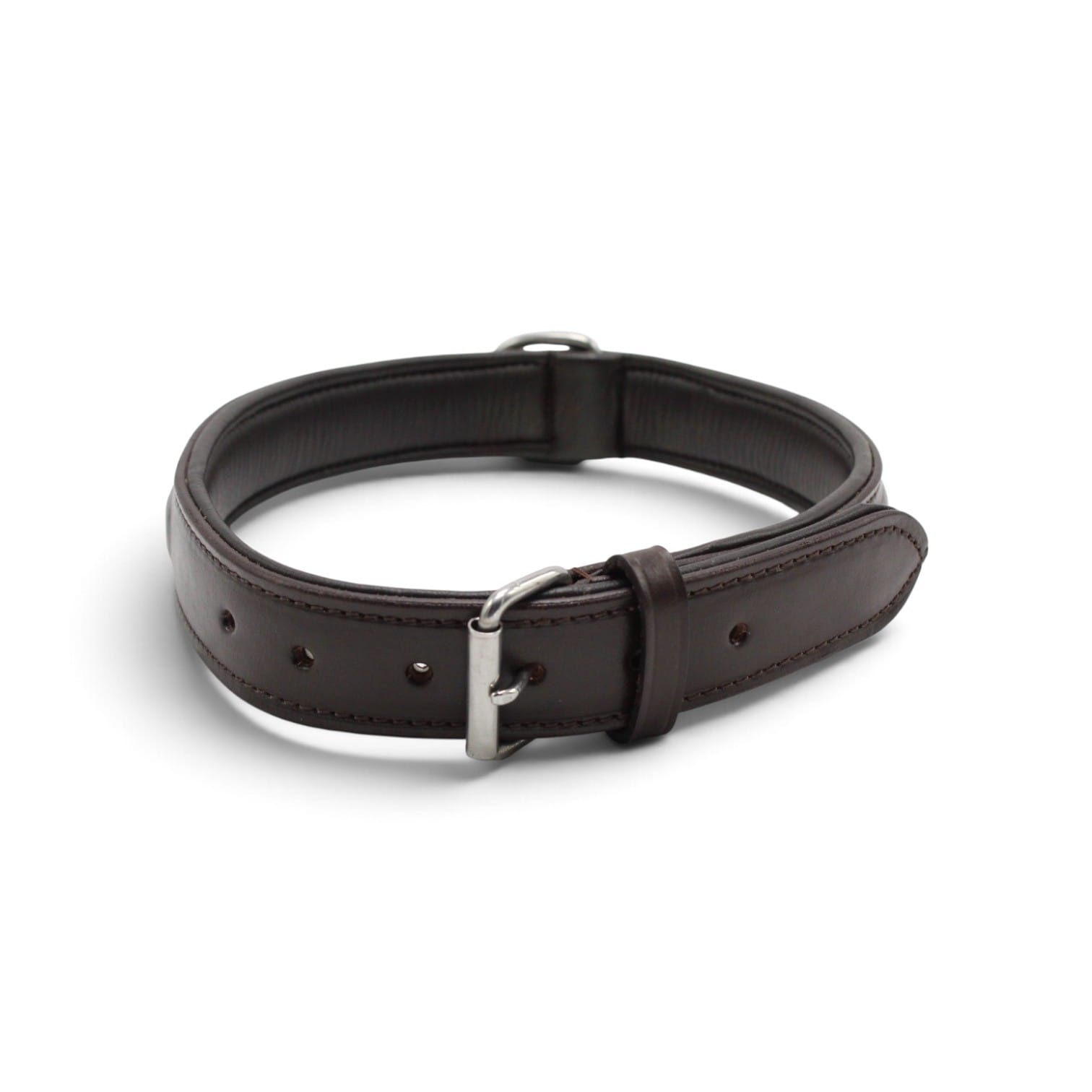 Dog's Companion® Leren hondenhalsband Bruin Klassiek