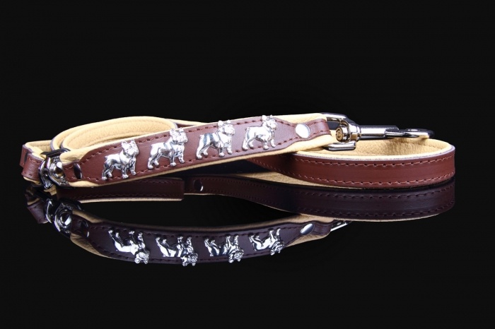 Leren hondenriem voor Franse Bulldog