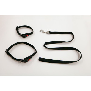 Nylon halsband of looplijn gevoerd zwart Band 20 mm