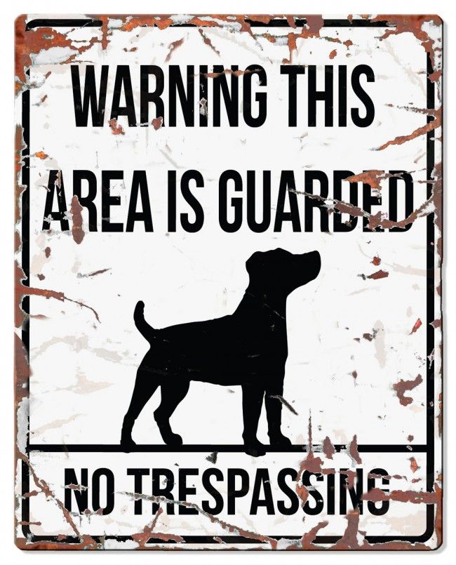 D&D - Waarschuwingsbord Square Jack Russel (wit)