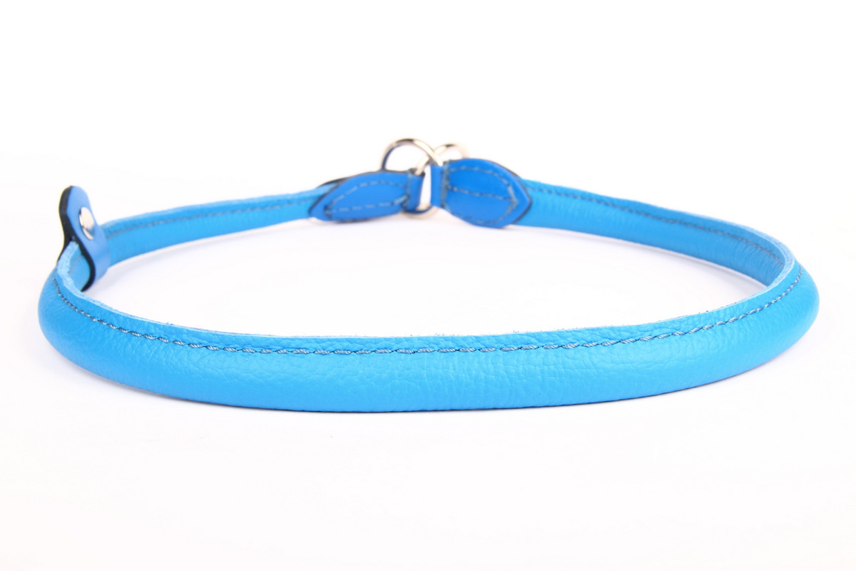 Leren sliphalsband - 65 cm (10 mm) - lichtblauw