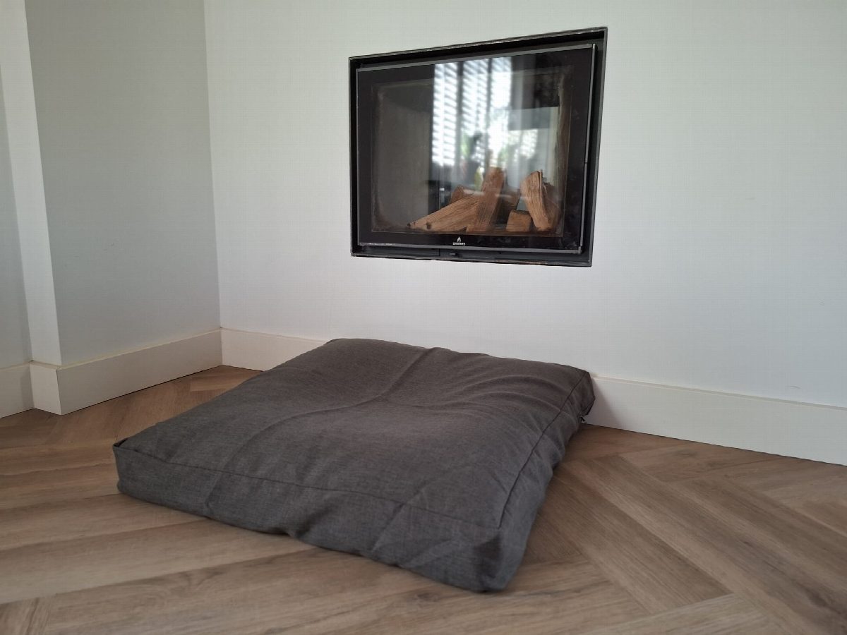 Hondenbed bench kussen taupe 77 x 77 x 11 cm