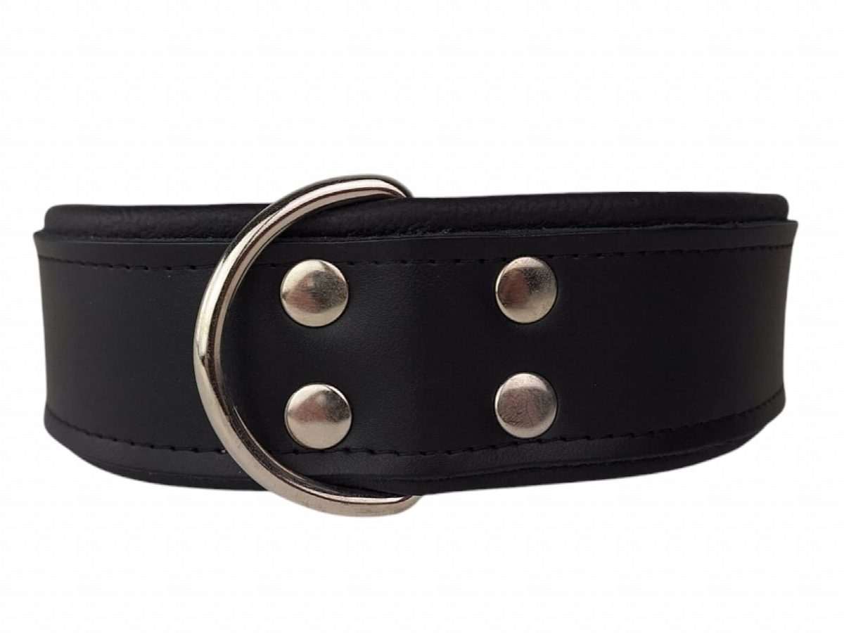 Leren hondenhalsband zwart