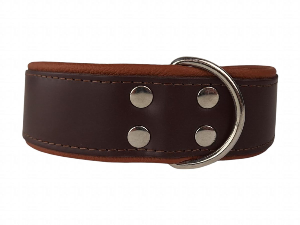 Leren hondenhalsband bruin/bruin