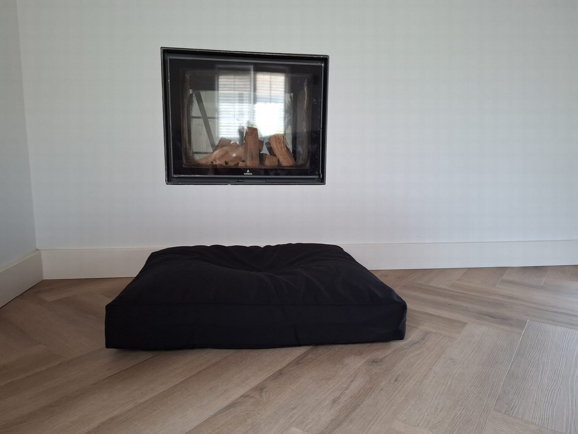 Hondenbed bench kussen zwart 84 x 66 x 12 cm