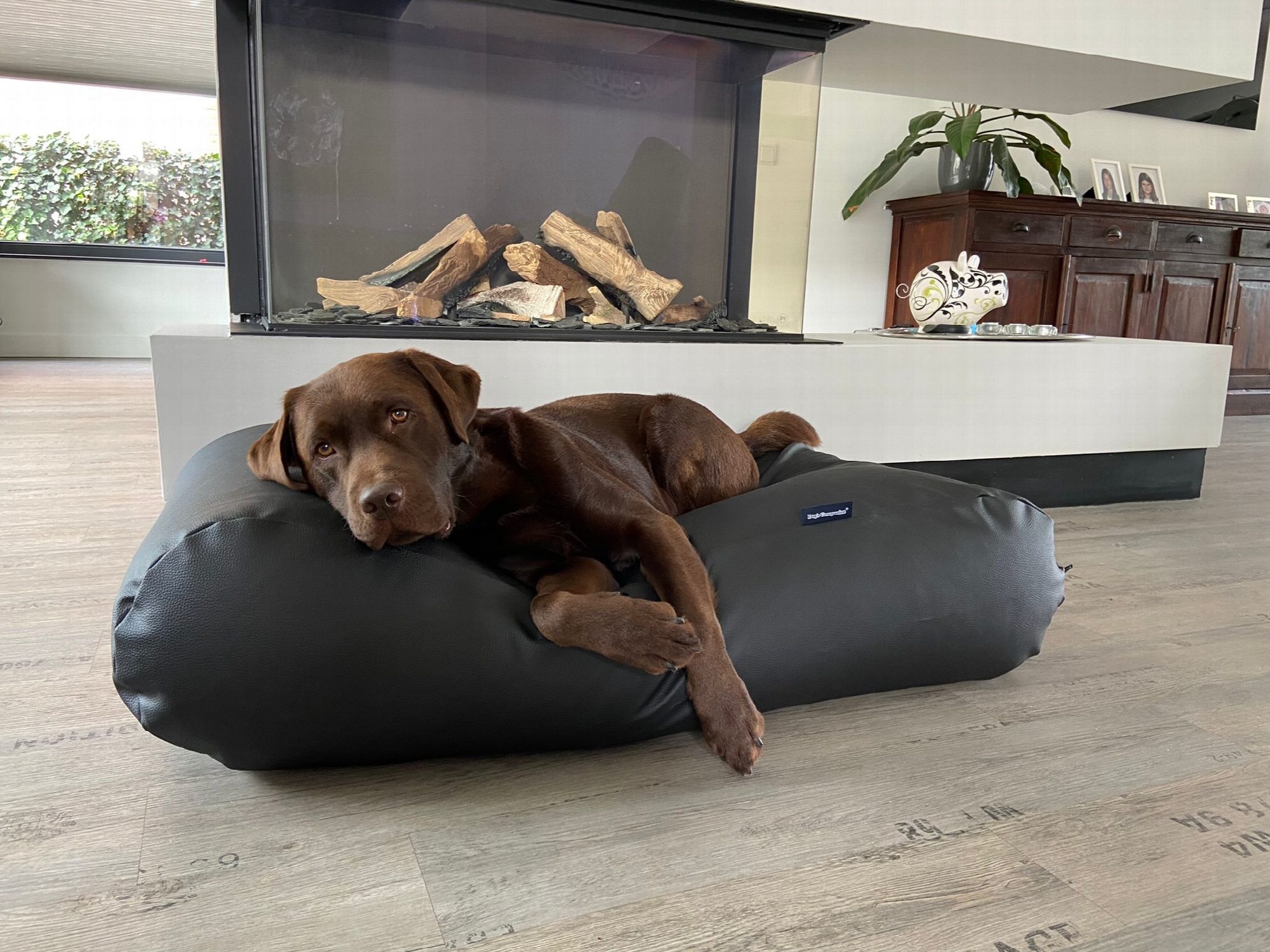 Dog's Companion® Hondenbed zwart leather look