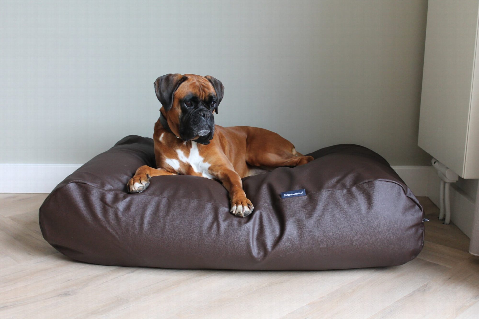 Dog's Companion® Hondenbed chocolade bruin leather look medium