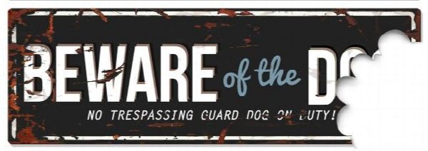 D&D - Waarschuwingsbord Beware of the Dog (zwart/blauw)