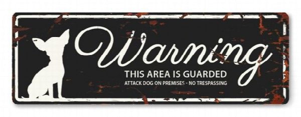 D&D - Waarschuwingsbordje Chihuahua (zwart)