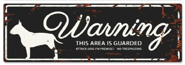 D&D - Waarschuwingsbord Bull Terrier (zwart)