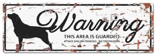 D&D - Waarschuwingsbord Golden Retriever (wit)