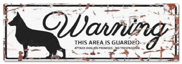 D&D - Waarschuwingsbord German Shepherd (wit)