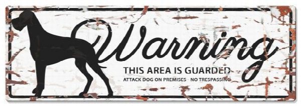 D&D - Waarschuwingsbord Danish Dog (wit)