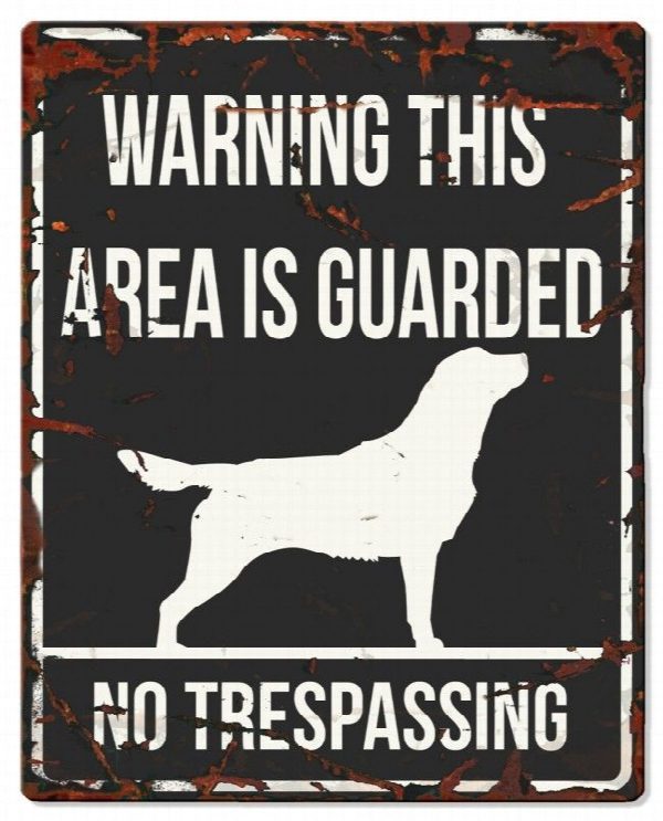 D&D - Waarschuwingsbord Square Golden Retriever (zwart)