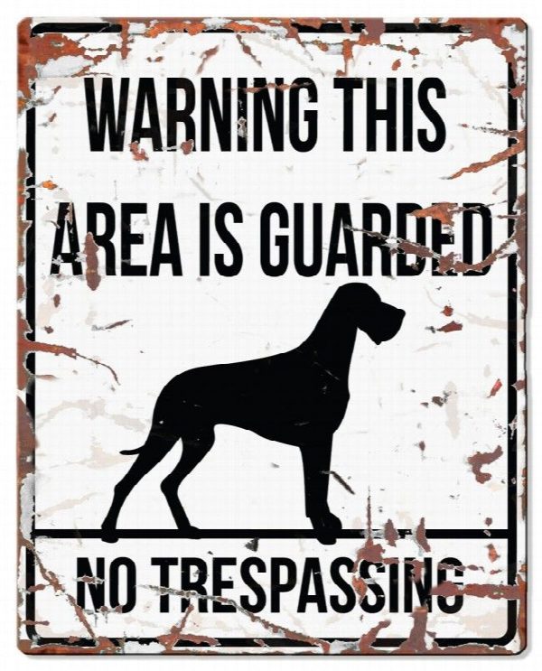 D&D - Waarschuwingsbord Square Danish Dog (wit)